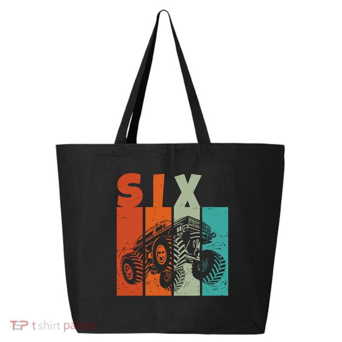 Birthday Monster Truck Retro 6 Year Old Bday 25L Jumbo Tote