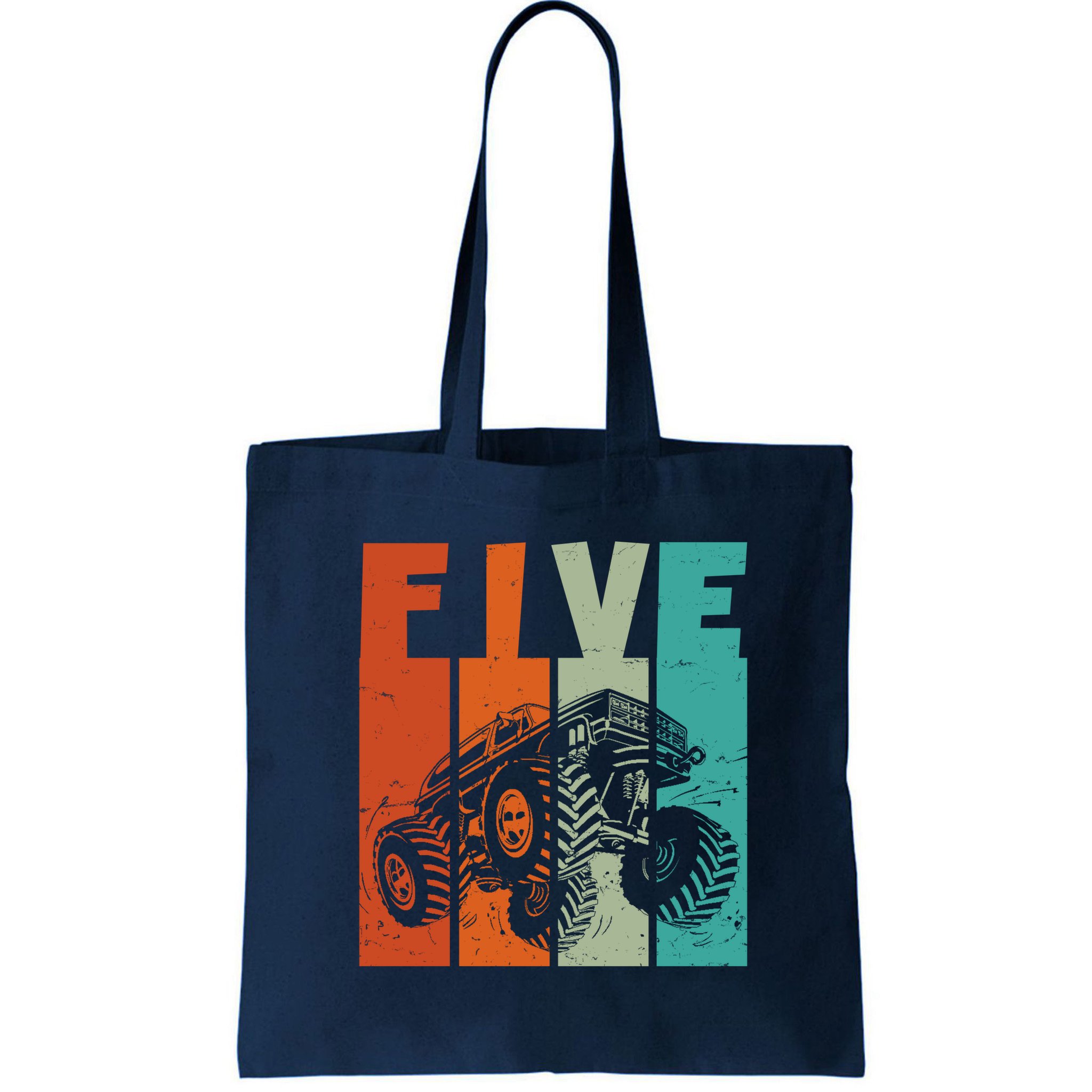 Birthday Monster Truck Retro 5 Year Old Bday Bag