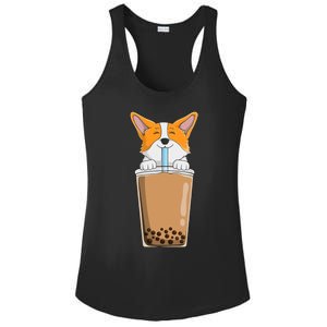 Boba Milk Tea Kawaii Corgi Puppy Japanese Anime Style Cute Ladies PosiCharge Competitor Racerback Tank