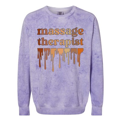 Black Massage Therapist African American Massage Therapy Colorblast Crewneck Sweatshirt