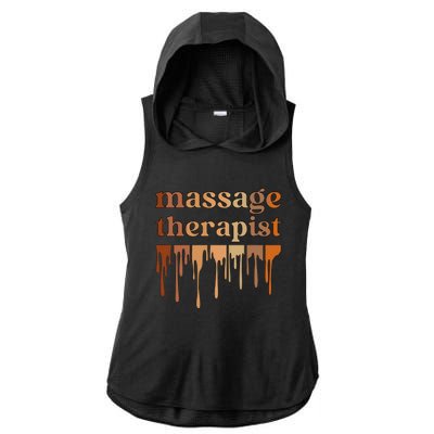 Black Massage Therapist African American Massage Therapy Ladies PosiCharge Tri-Blend Wicking Draft Hoodie Tank