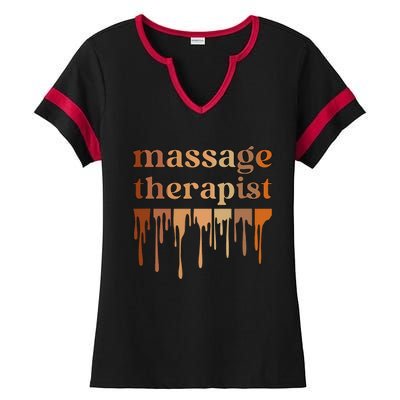 Black Massage Therapist African American Massage Therapy Ladies Halftime Notch Neck Tee