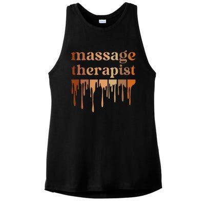 Black Massage Therapist African American Massage Therapy Ladies PosiCharge Tri-Blend Wicking Tank