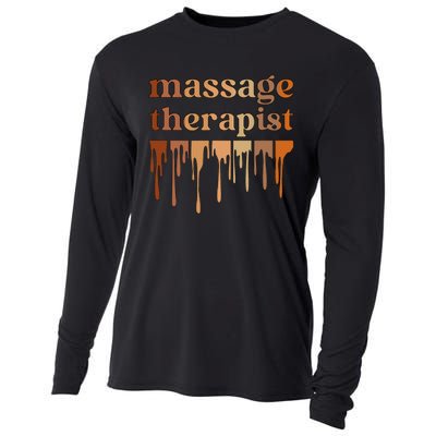 Black Massage Therapist African American Massage Therapy Cooling Performance Long Sleeve Crew