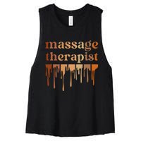 Black Massage Therapist African American Massage Therapy Women's Racerback Cropped Tank