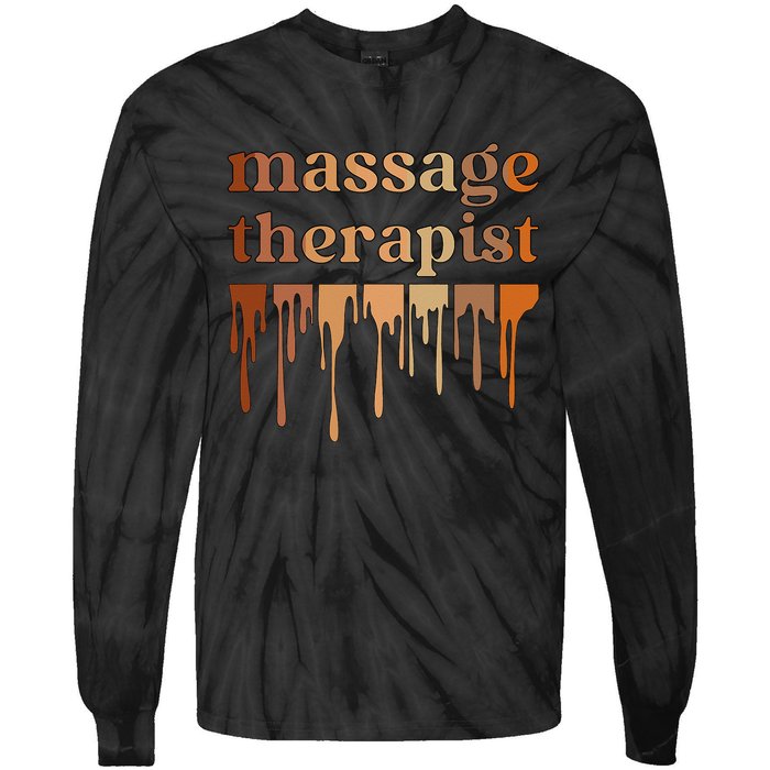 Black Massage Therapist African American Massage Therapy Tie-Dye Long Sleeve Shirt