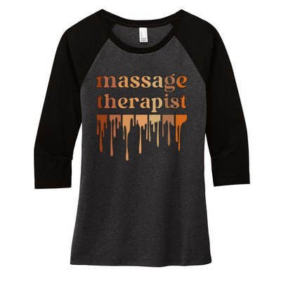 Black Massage Therapist African American Massage Therapy Women's Tri-Blend 3/4-Sleeve Raglan Shirt