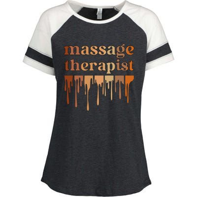 Black Massage Therapist African American Massage Therapy Enza Ladies Jersey Colorblock Tee