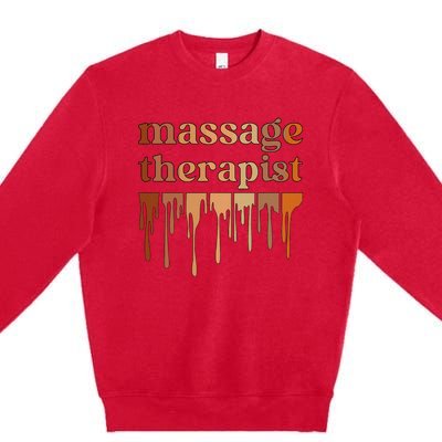 Black Massage Therapist African American Massage Therapy Premium Crewneck Sweatshirt