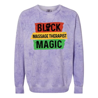 Black Massage Therapist Magic Afrocentric Massage Therapy Colorblast Crewneck Sweatshirt