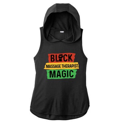 Black Massage Therapist Magic Afrocentric Massage Therapy Ladies PosiCharge Tri-Blend Wicking Draft Hoodie Tank