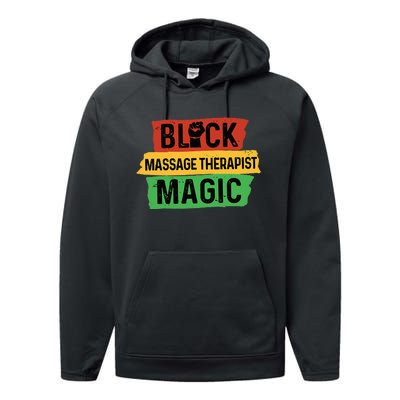 Black Massage Therapist Magic Afrocentric Massage Therapy Performance Fleece Hoodie