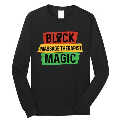 Black Massage Therapist Magic Afrocentric Massage Therapy Long Sleeve Shirt