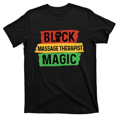 Black Massage Therapist Magic Afrocentric Massage Therapy T-Shirt