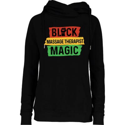 Black Massage Therapist Magic Afrocentric Massage Therapy Womens Funnel Neck Pullover Hood