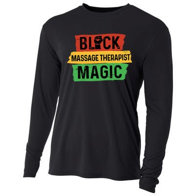 Black Massage Therapist Magic Afrocentric Massage Therapy Cooling Performance Long Sleeve Crew