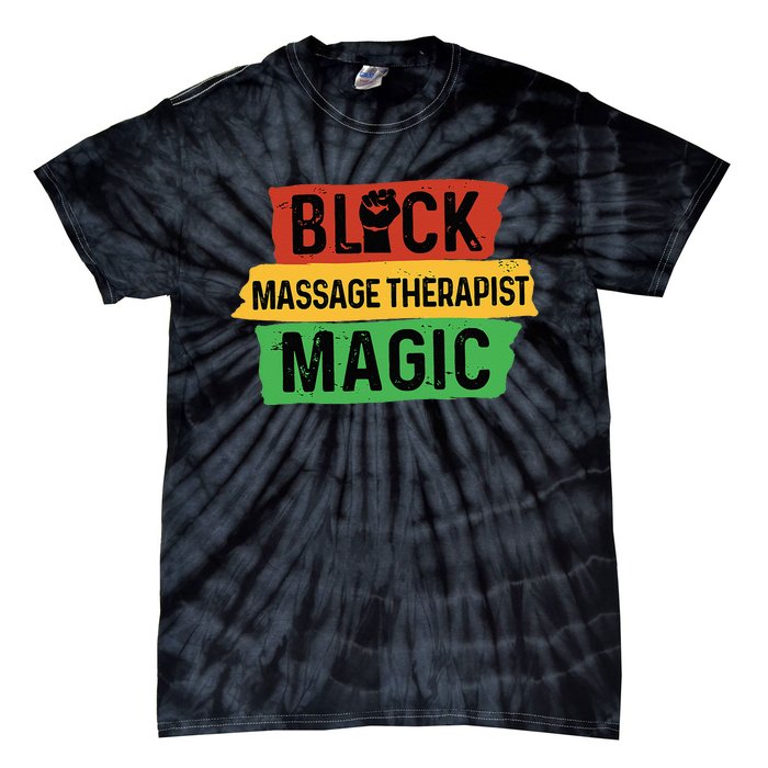 Black Massage Therapist Magic Afrocentric Massage Therapy Tie-Dye T-Shirt