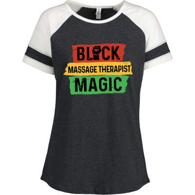 Black Massage Therapist Magic Afrocentric Massage Therapy Enza Ladies Jersey Colorblock Tee