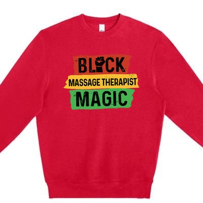 Black Massage Therapist Magic Afrocentric Massage Therapy Premium Crewneck Sweatshirt