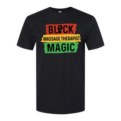 Black Massage Therapist Magic Afrocentric Massage Therapy Softstyle CVC T-Shirt