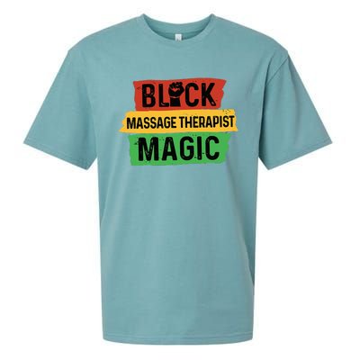 Black Massage Therapist Magic Afrocentric Massage Therapy Sueded Cloud Jersey T-Shirt