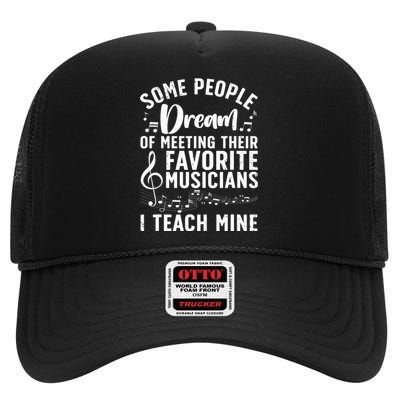 Best Music Teacher For Men Women Musician Band Piano Teacher High Crown Mesh Back Trucker Hat