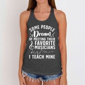 Best Music Teacher For Men Women Musician Band Piano Teacher Women's Knotted Racerback Tank