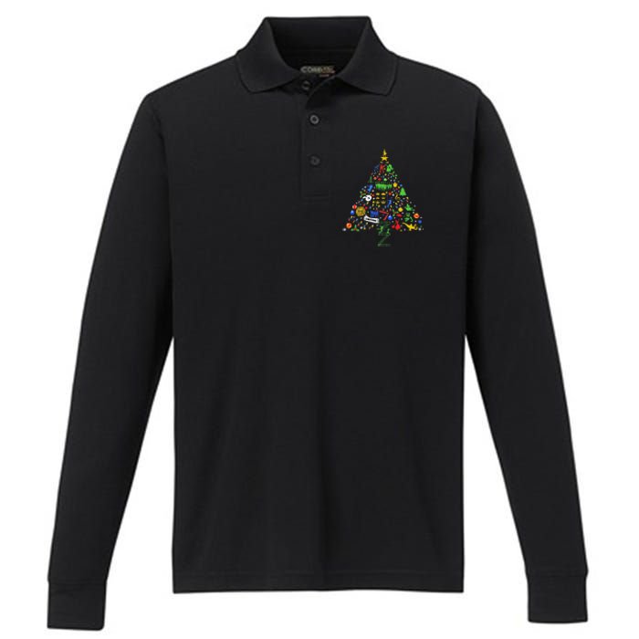 Broadway Musical Theatre Christmas Tree Performance Long Sleeve Polo