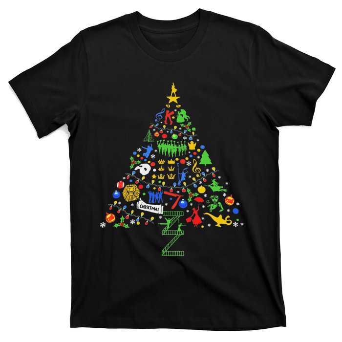 Broadway Musical Theatre Christmas Tree T-Shirt