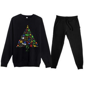 Broadway Musical Theatre Christmas Tree Premium Crewneck Sweatsuit Set