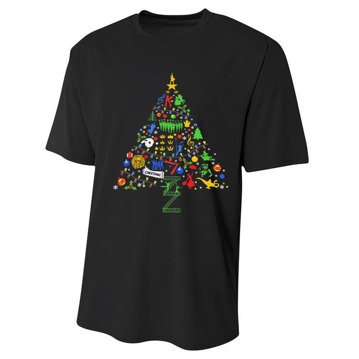 Broadway Musical Theatre Christmas Tree Performance Sprint T-Shirt