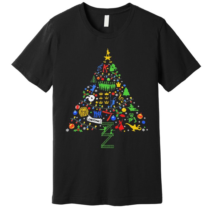 Broadway Musical Theatre Christmas Tree Premium T-Shirt