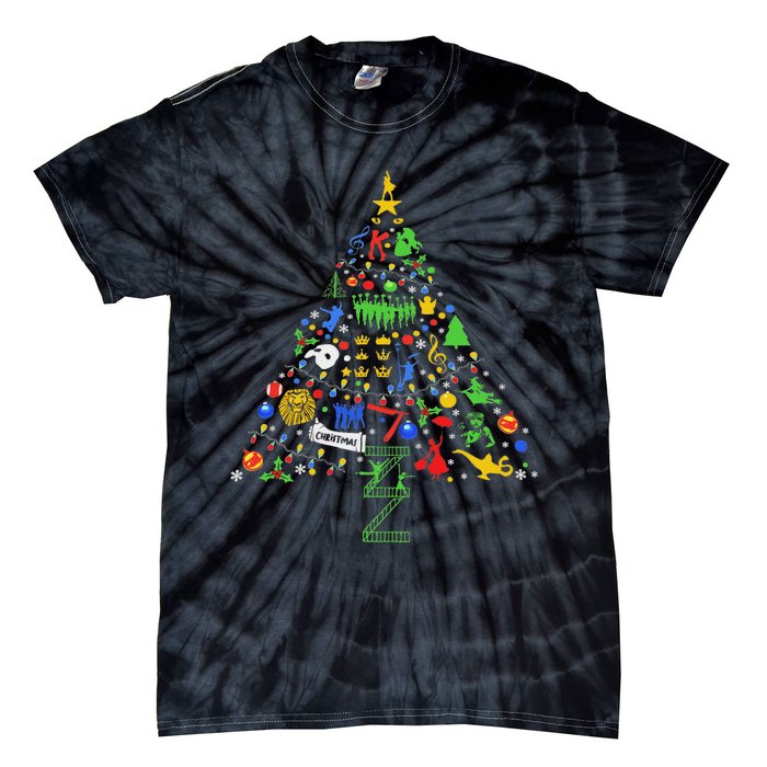 Broadway Musical Theatre Christmas Tree Tie-Dye T-Shirt