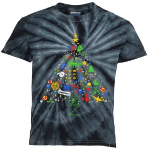 Broadway Musical Theatre Christmas Tree Kids Tie-Dye T-Shirt