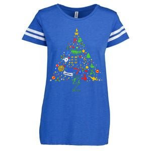 Broadway Musical Theatre Christmas Tree Enza Ladies Jersey Football T-Shirt