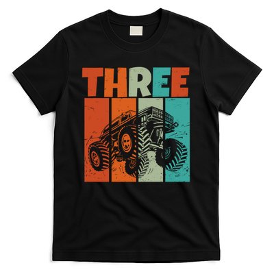 Birthday Monster Truck Retro 3 Year Old Bday T-Shirt
