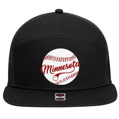 Baseball Minnesota Team Love Twin City National Pastime Men 7 Panel Mesh Trucker Snapback Hat