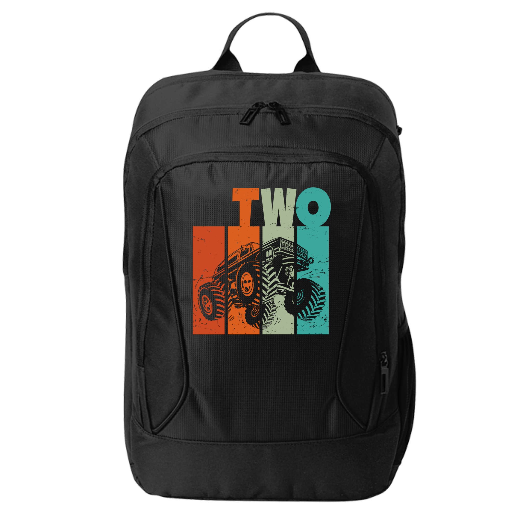 Birthday Monster Truck Retro 2 Year Old Bday City Backpack