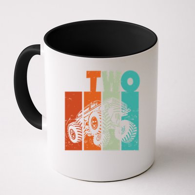 Birthday Monster Truck Retro 2 Year Old Bday Mug