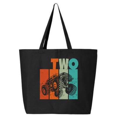 Birthday Monster Truck Retro 2 Year Old Bday 25L Jumbo Tote