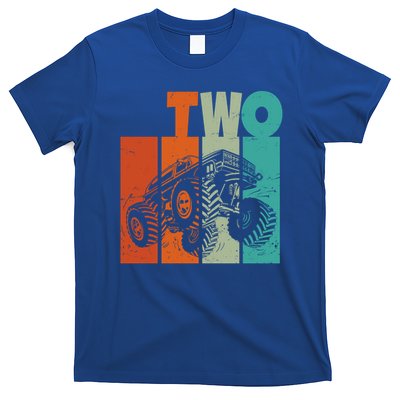 Birthday Monster Truck Retro 2 Year Old Bday T-Shirt
