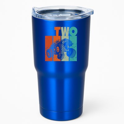 Birthday Monster Truck Retro 2 Year Old Bday Tumbler