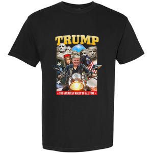 Biker Motorcycle Trump Mount Rushmore American Pride Garment-Dyed Heavyweight T-Shirt