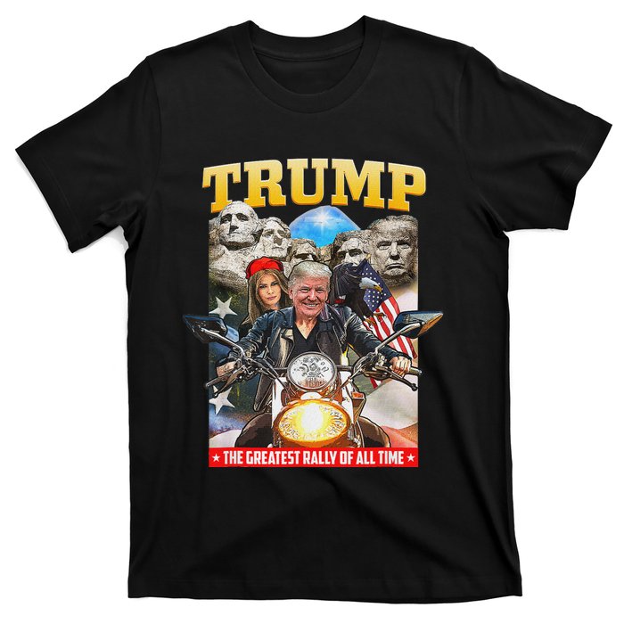 Biker Motorcycle Trump Mount Rushmore American Pride T-Shirt