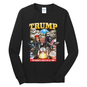 Biker Motorcycle Trump Mount Rushmore American Pride Tall Long Sleeve T-Shirt