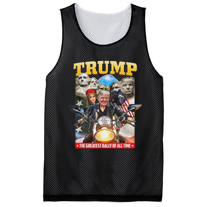 Biker Motorcycle Trump Mount Rushmore American Pride Mesh Reversible Basketball Jersey Tank