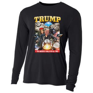 Biker Motorcycle Trump Mount Rushmore American Pride Cooling Performance Long Sleeve Crew