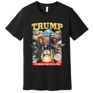 Biker Motorcycle Trump Mount Rushmore American Pride Premium T-Shirt