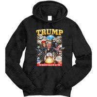 Biker Motorcycle Trump Mount Rushmore American Pride Tie Dye Hoodie