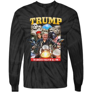 Biker Motorcycle Trump Mount Rushmore American Pride Tie-Dye Long Sleeve Shirt